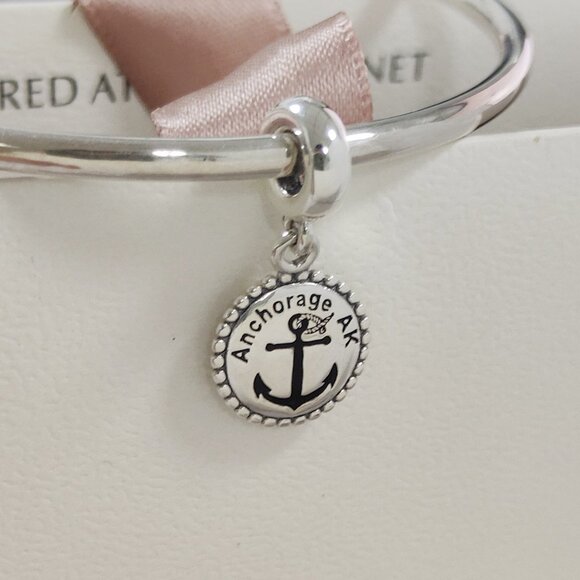 Pandora Anchorage AK Exclusive Travel Destination Dangle Charm S925 Silver - Picture 8 of 8